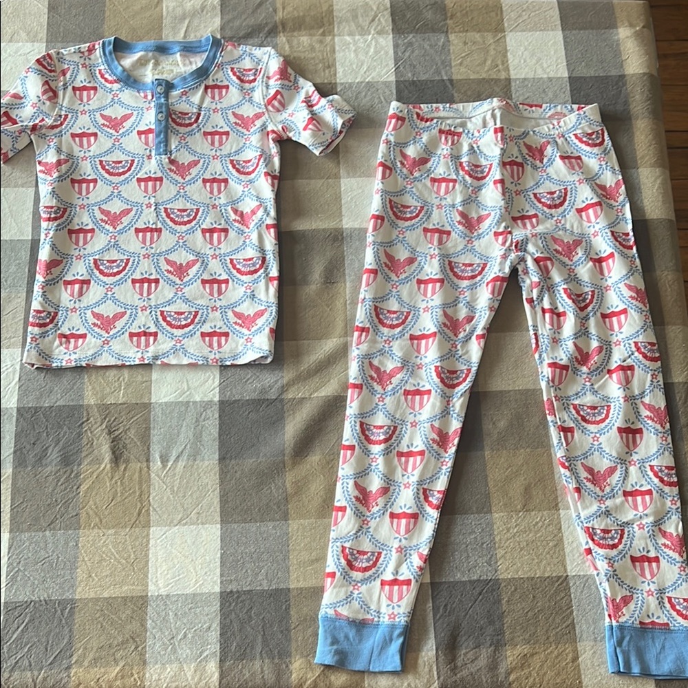 Patriotic Kids Pajamas Set - Red, Blue, White